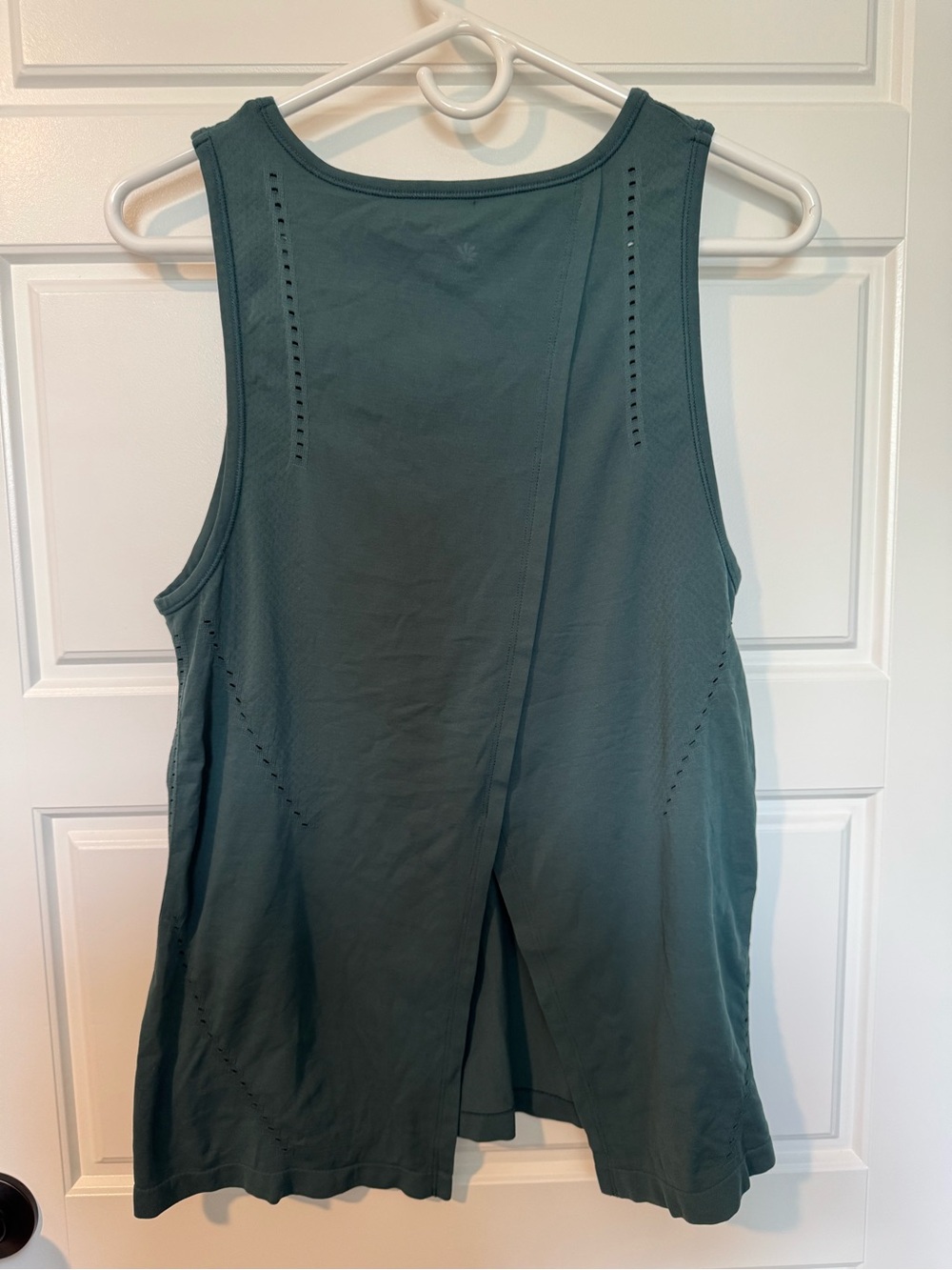 Athleta Perforated Cross-Back Tank Top, Teal, Size Small - Picture 2 of 5